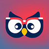 Smiling Owl Wearing Glasses icon by AI